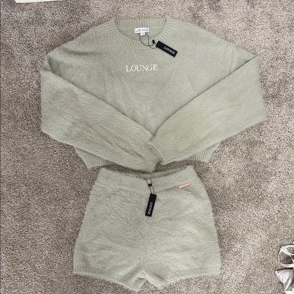 Lounge Women's fuzzy Sweater Set - Picture 1 of 4